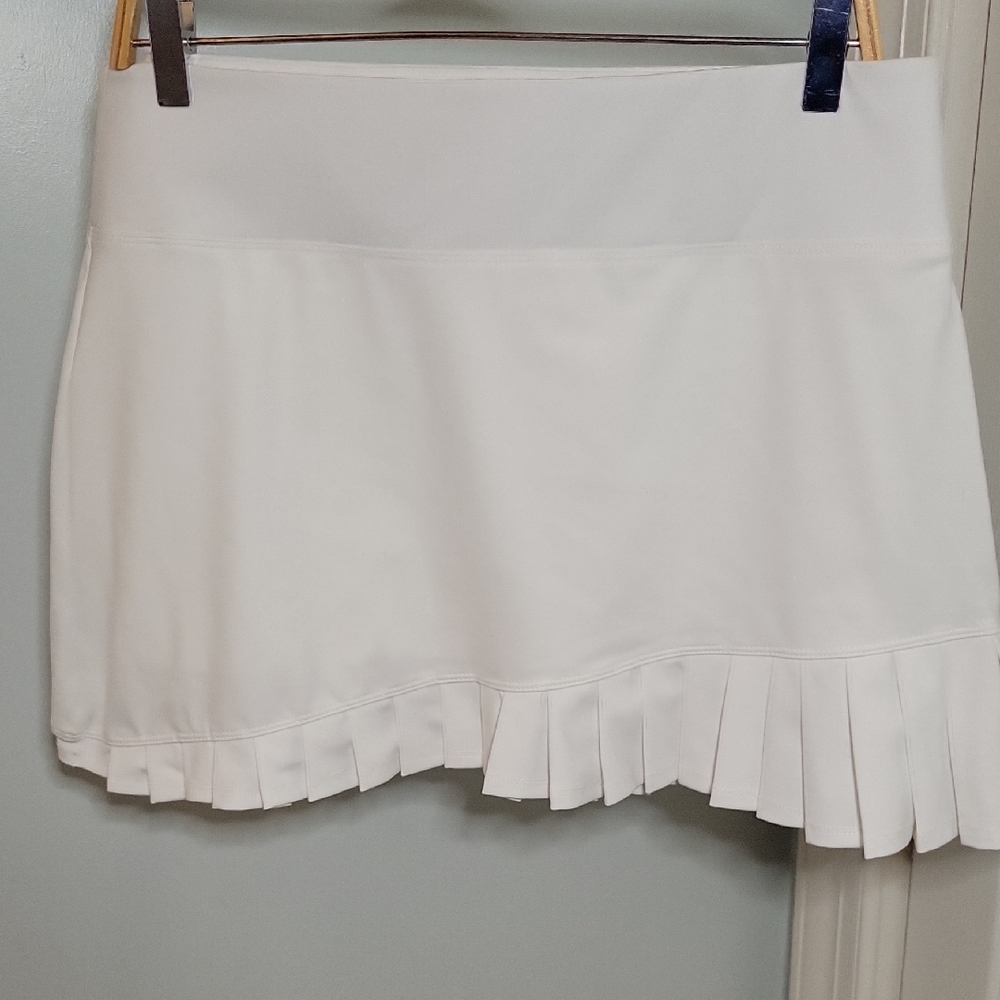 Sigrid Olsen White Pleated Asymmetrical Mini Golf and Tennis Skort NWT Sz Large